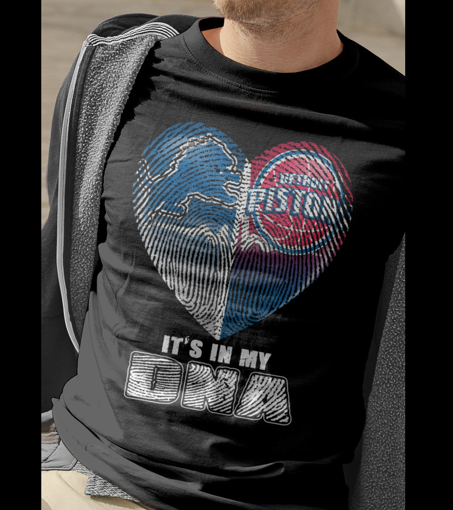 Detroit Pistons Lions Heart It's In My Dna T-Shirt