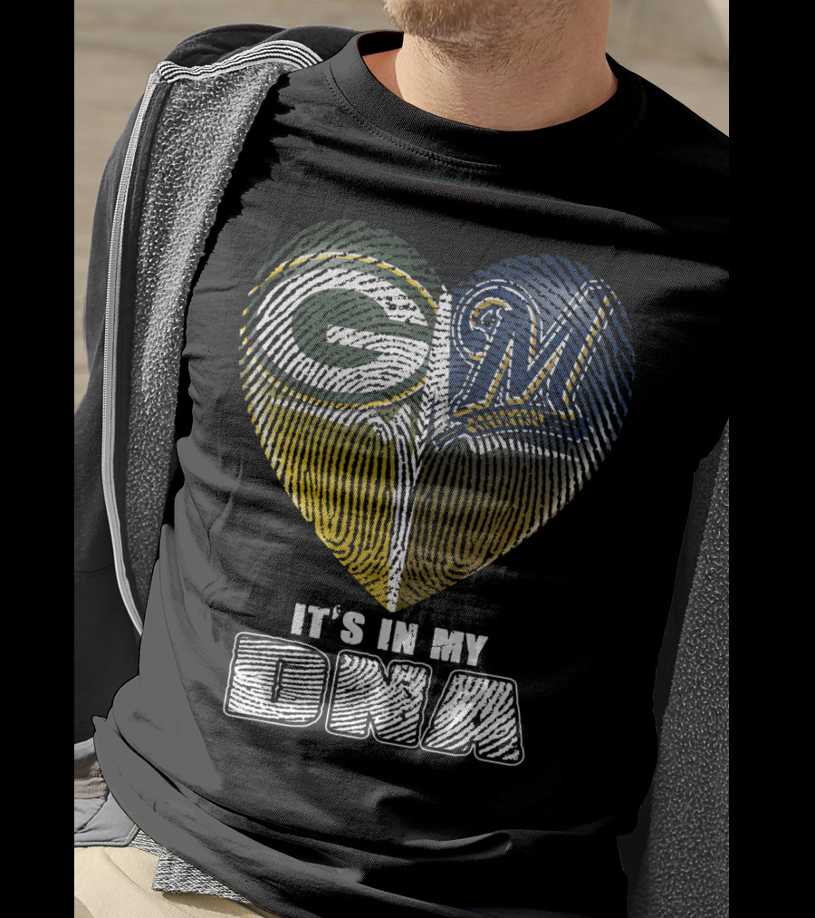 Green Bay Packers Milwaukee Brewers It's In My Dna T-Shirt
