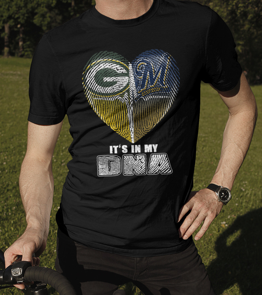 Green Bay Packers Milwaukee Brewers It's In My Dna T-Shirt