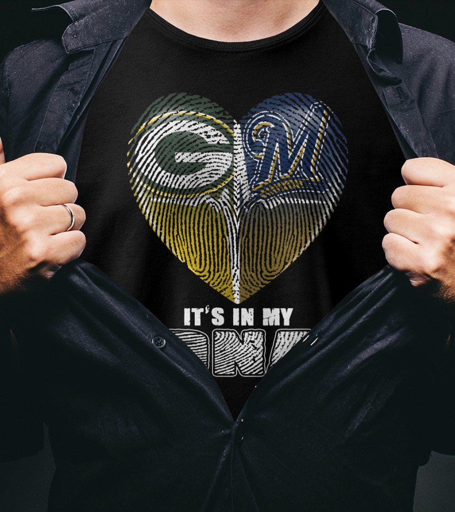 Green Bay Packers Milwaukee Brewers It's In My Dna T-Shirt