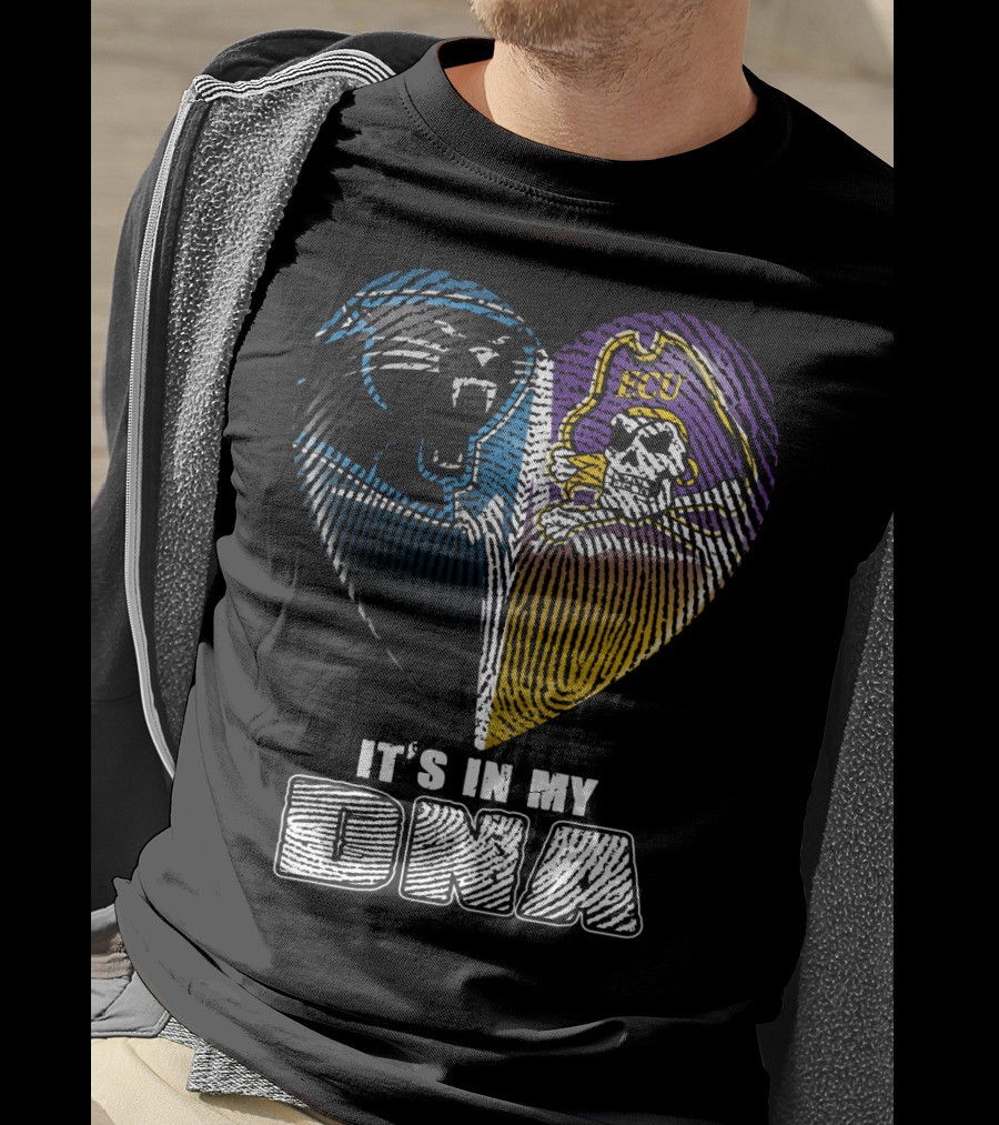 It's In My Dna Panthers Pirates Heart T-Shirt