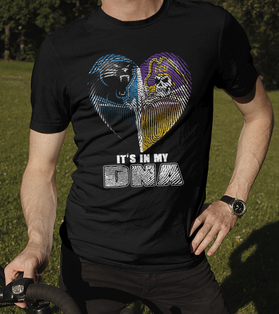 It's In My Dna Panthers Pirates Heart T-Shirt