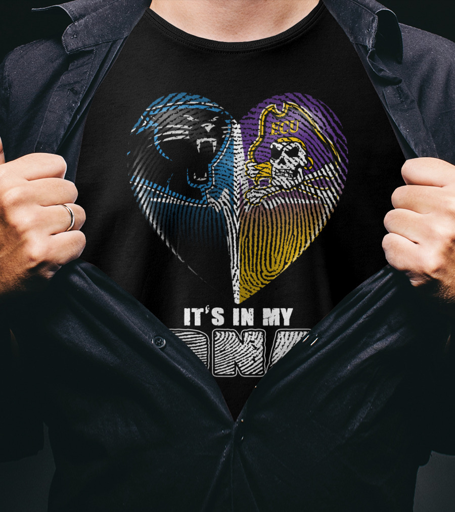 It's In My Dna Panthers Pirates Heart T-Shirt
