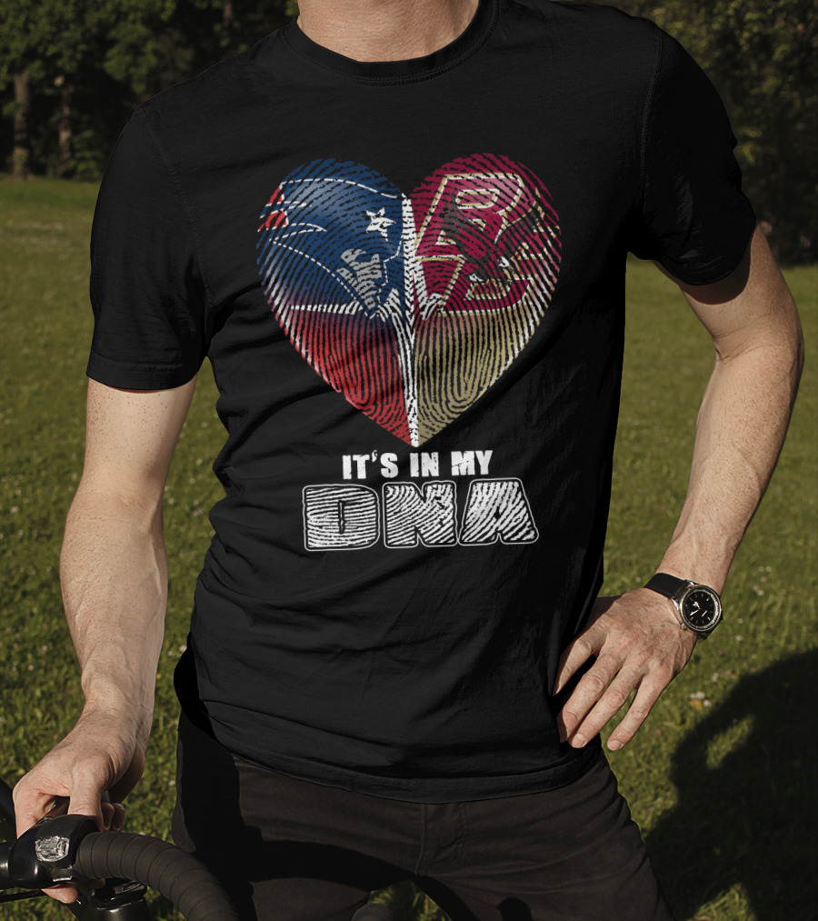 It's In My Dna Patriots Boston College Heart Fingerprint T-Shirt