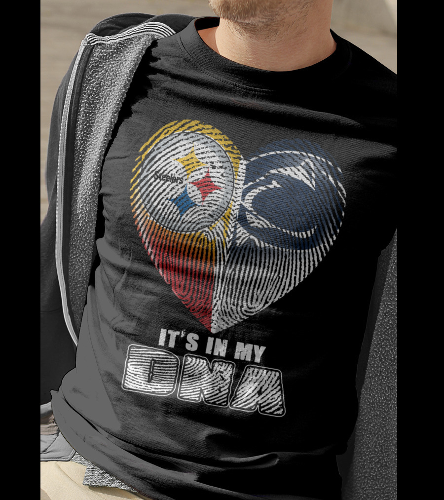 It's In My Dna Steelers Penn State Heart Fingerprint T-Shirt