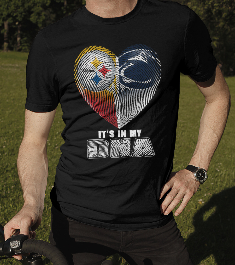 It's In My Dna Steelers Penn State Heart Fingerprint T-Shirt