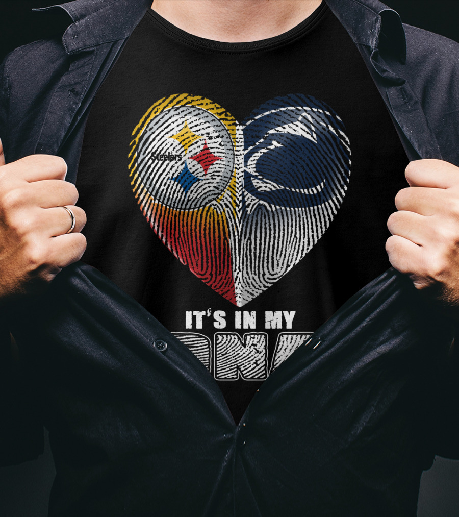 It's In My Dna Steelers Penn State Heart Fingerprint T-Shirt