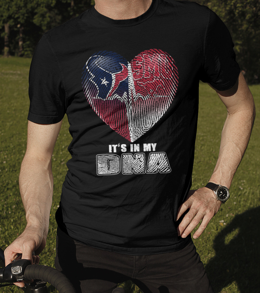 Houston Texans And Smu Heart It's In My Dna T-Shirt