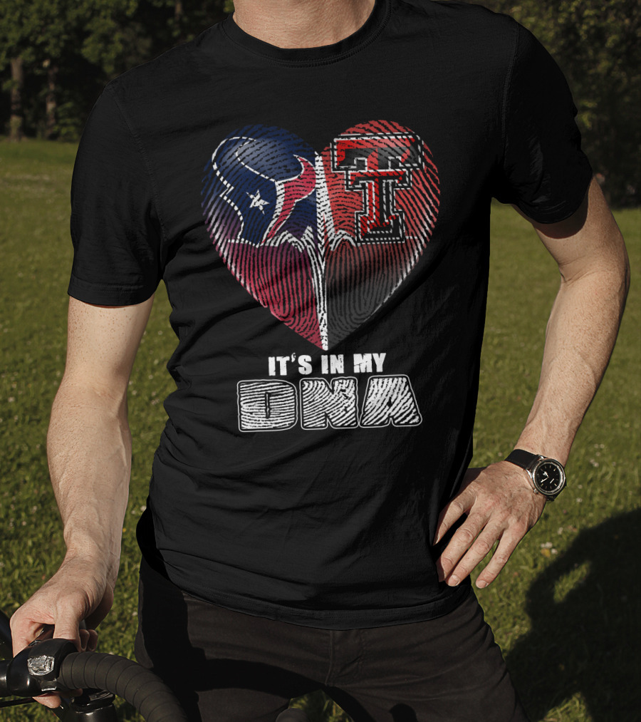 It's In My Dna Texans Texas Tech Heart T-Shirt