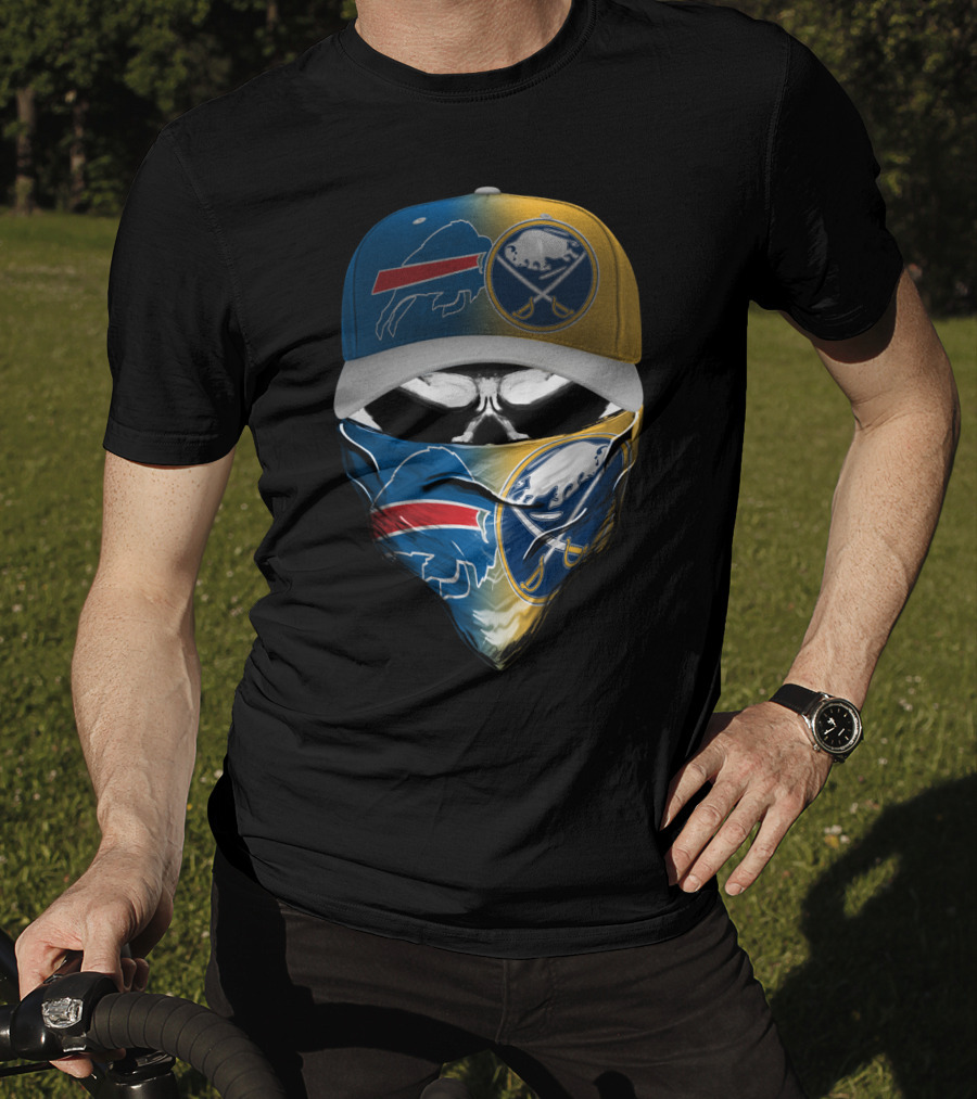 Buffalo Sabres Skull With Hat And Bandana T-Shirt