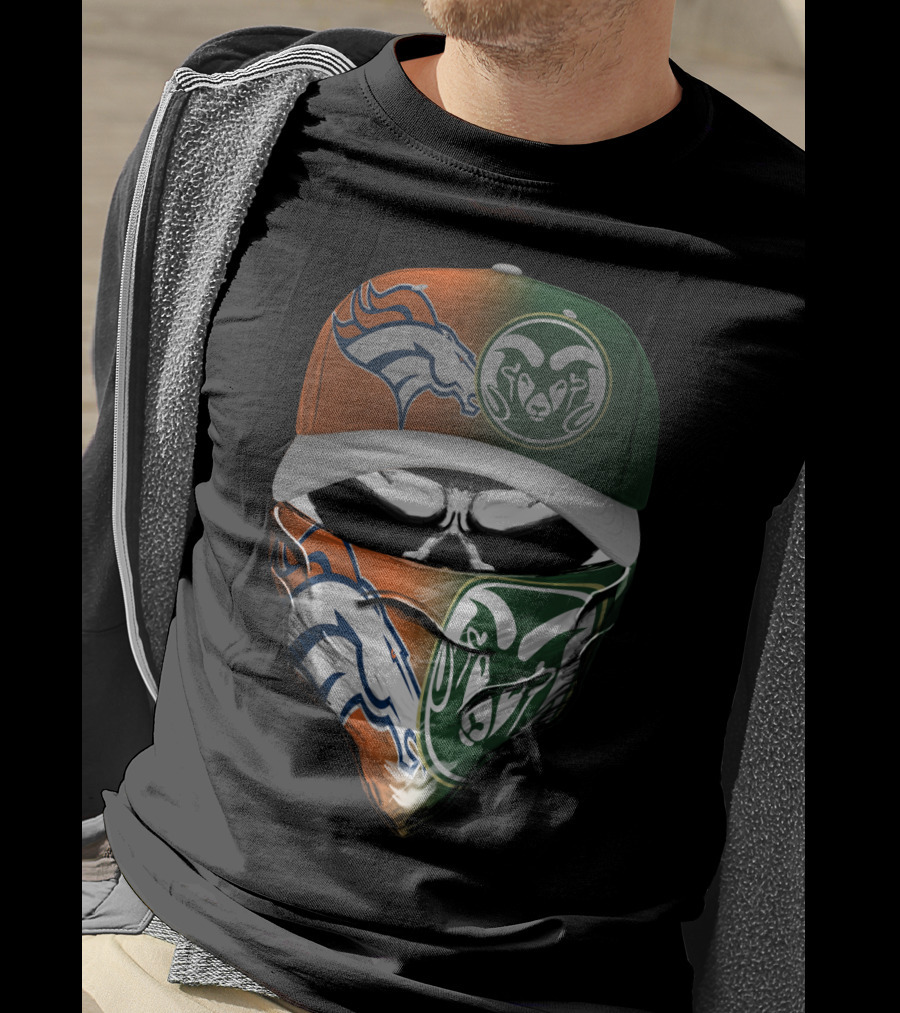 Denver Broncos Colorado State Rams Fusion Mask T-Shirt