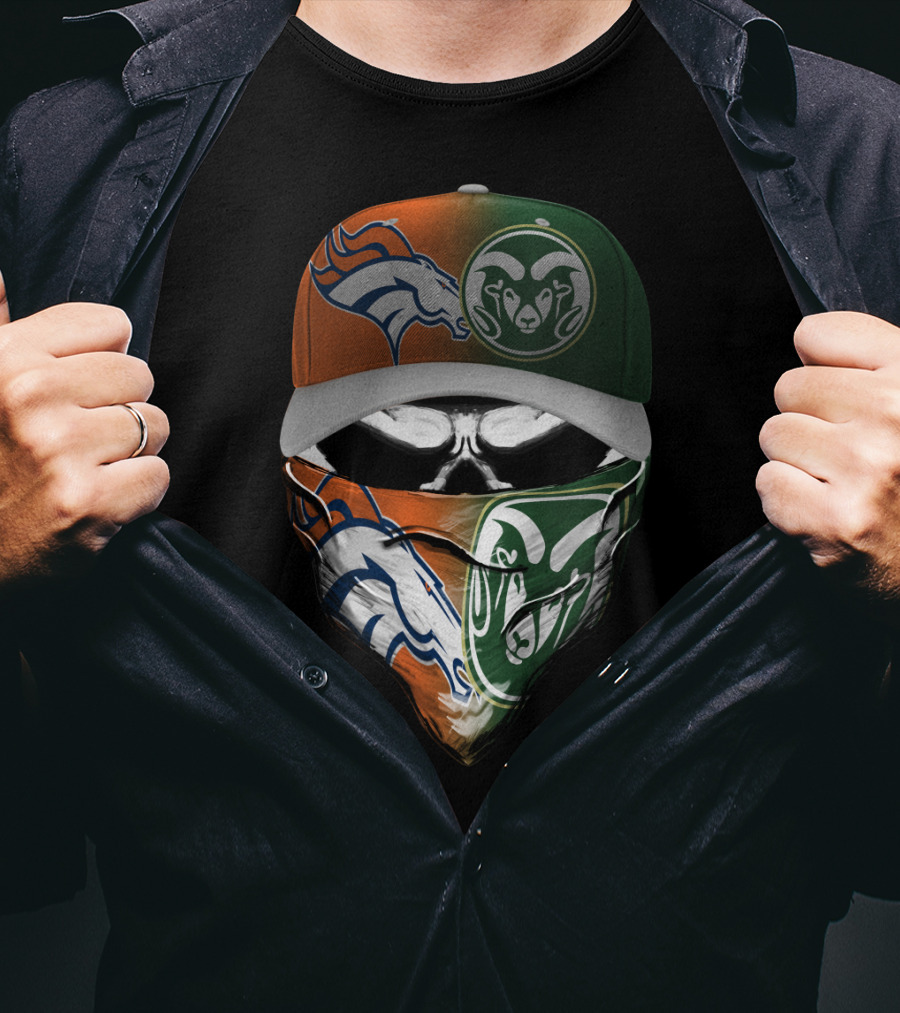 Denver Broncos Colorado State Rams Fusion Mask T-Shirt