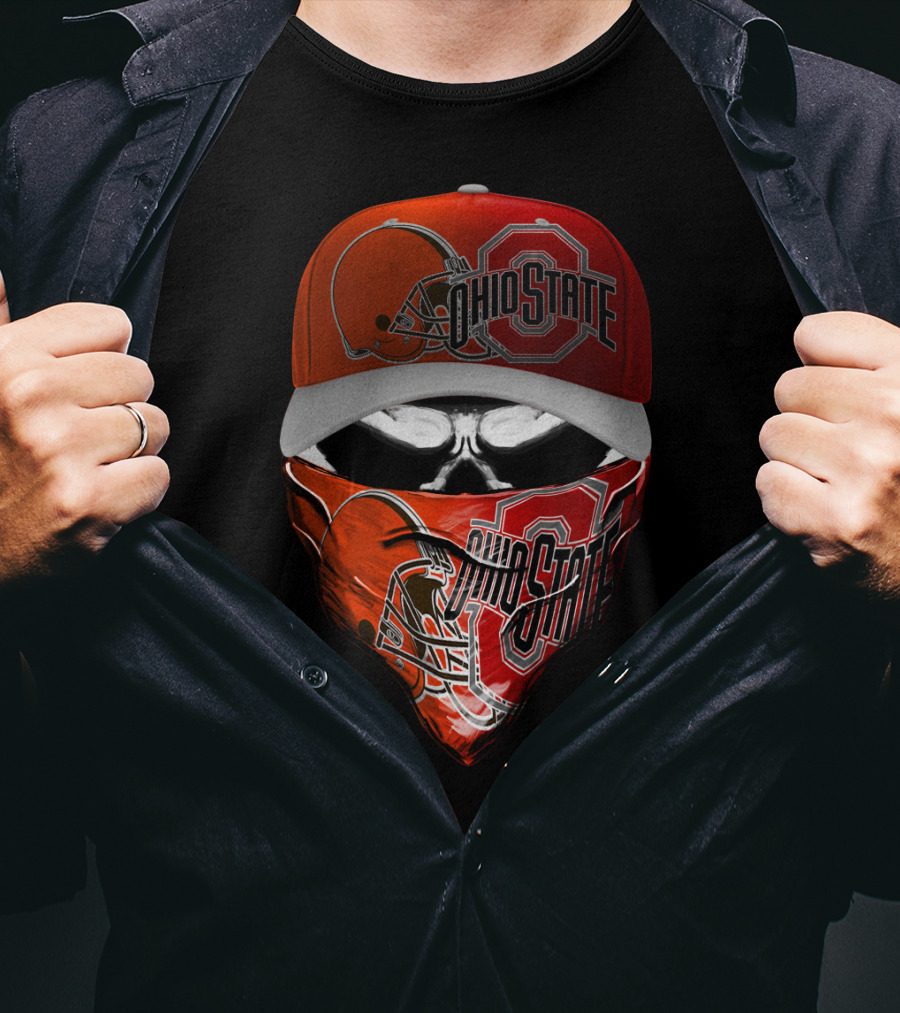 Ohio State Skum 023 Browns Fan Mask Hat T-Shirt