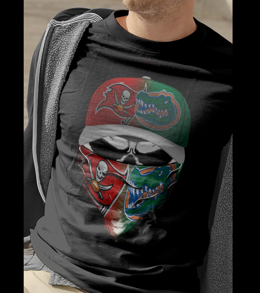 Buccaneers Gators Skull Mask Hat T-Shirt