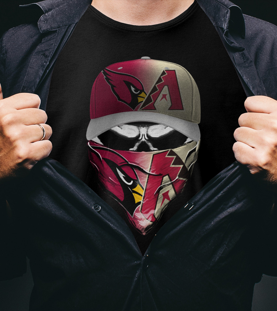 Arizona Cardinals Diamondbacks Mask Cap Combo T-Shirt