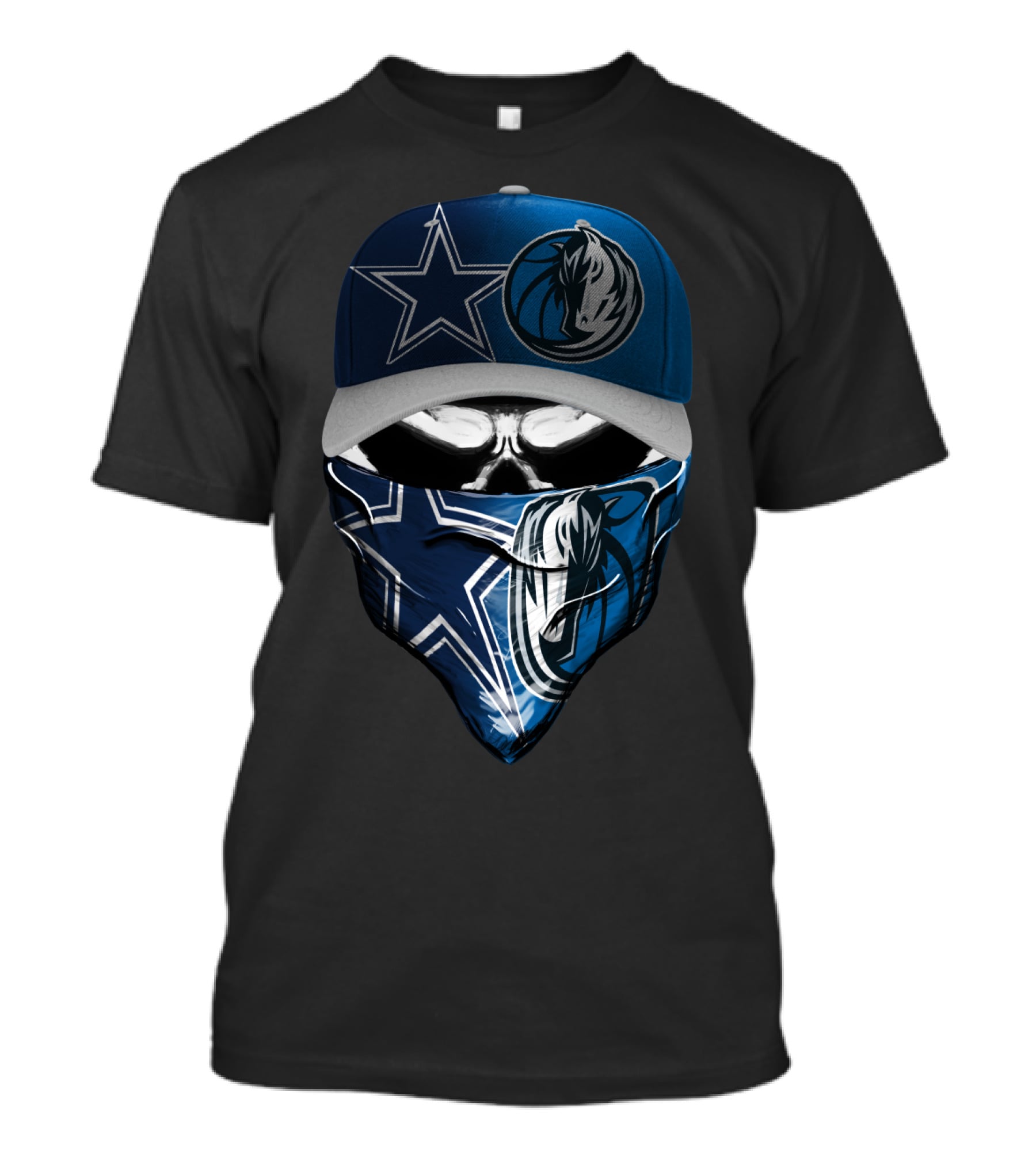 Dallas Cowboys Mavericks Skull Mask Fusion T-Shirt