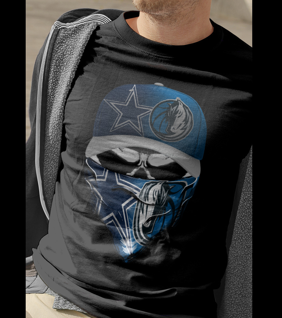 Dallas Cowboys Mavericks Skull Mask Fusion T-Shirt
