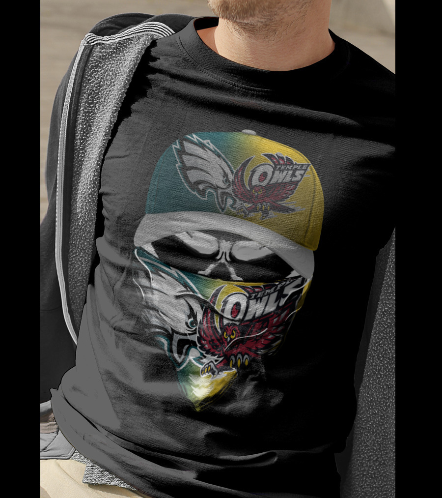 Eagles Temple Owls Skull Mask Fan Gear T-Shirt