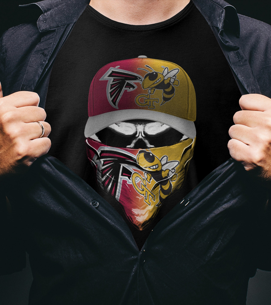 Falcons Gt Skull Mask Cap Football Crossover T-Shirt