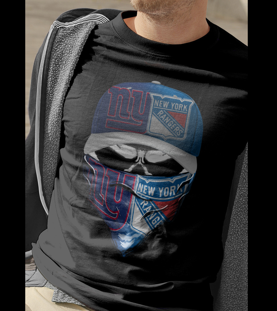 Ny Giants Rangers Skull Bandana Skum 065 T-Shirt