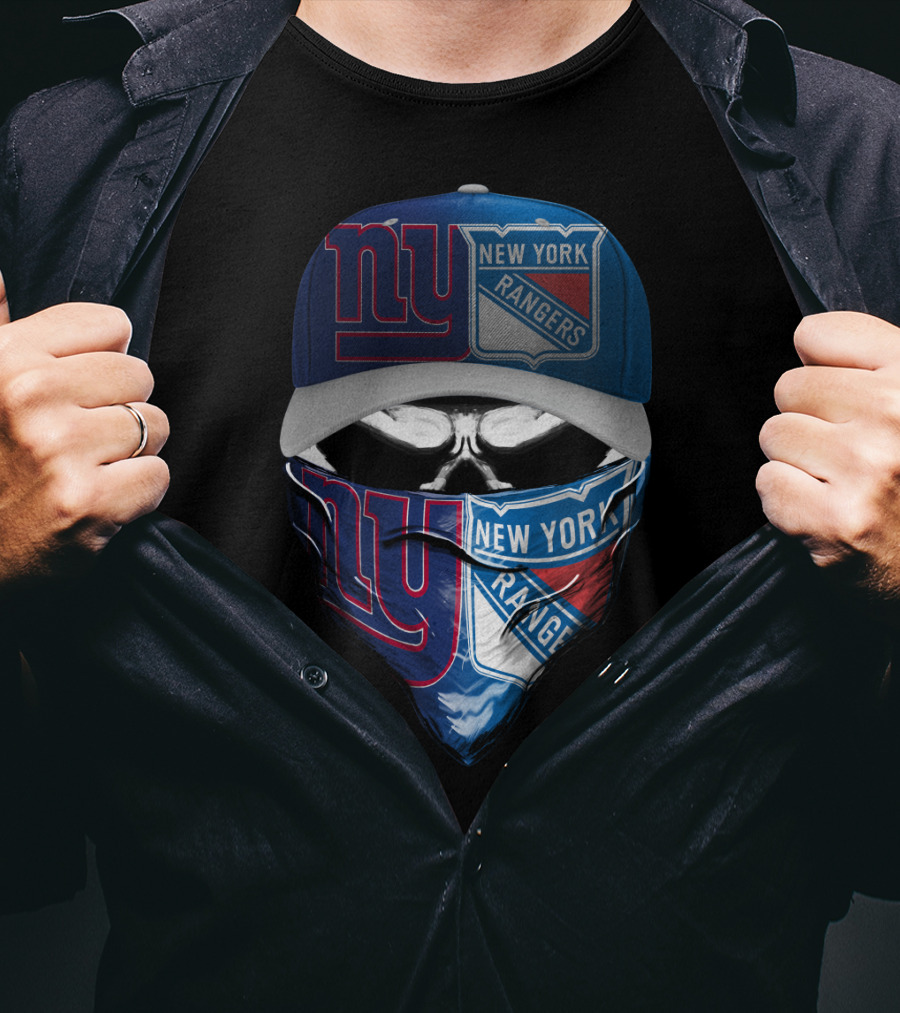 Ny Giants Rangers Skull Bandana Skum 065 T-Shirt
