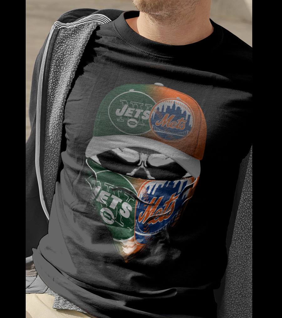 Ny Jets Ny Mets Skull Face 069 T-Shirt