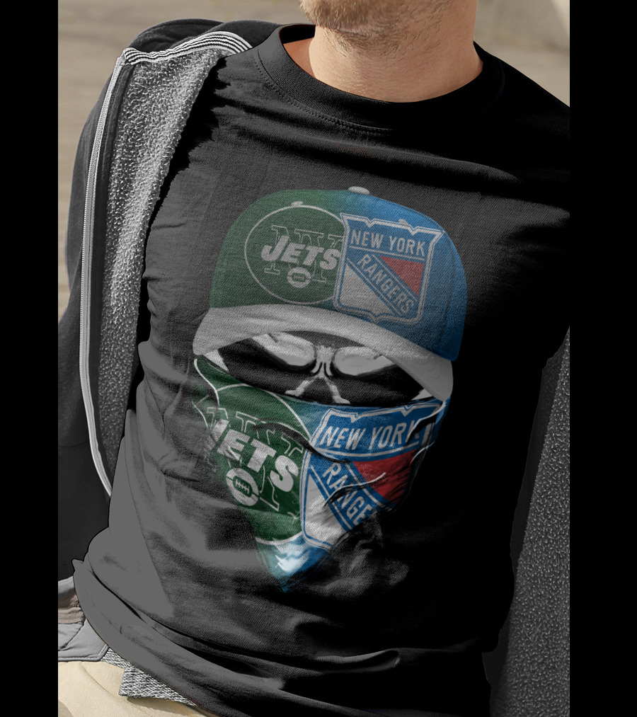 Ny Jets Rangers Skull Mask 070 T-Shirt
