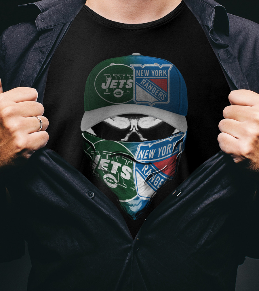 Ny Jets Rangers Skull Mask 070 T-Shirt