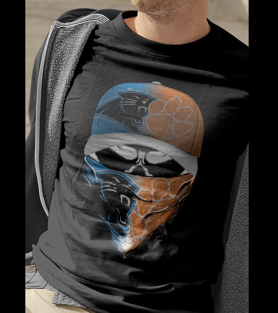 Carolina Panthers Clemson Tigers Fusion Mask Hat T-Shirt