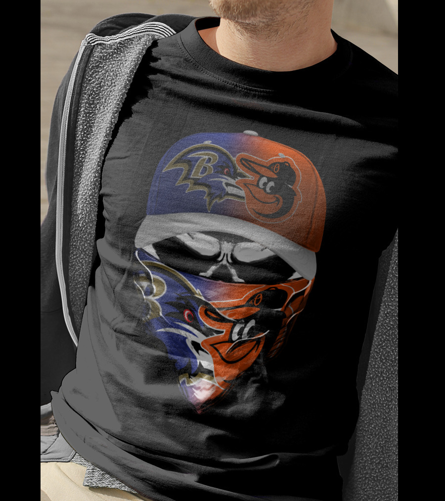 Ravens Orioles Crossover Mask And Cap T-Shirt