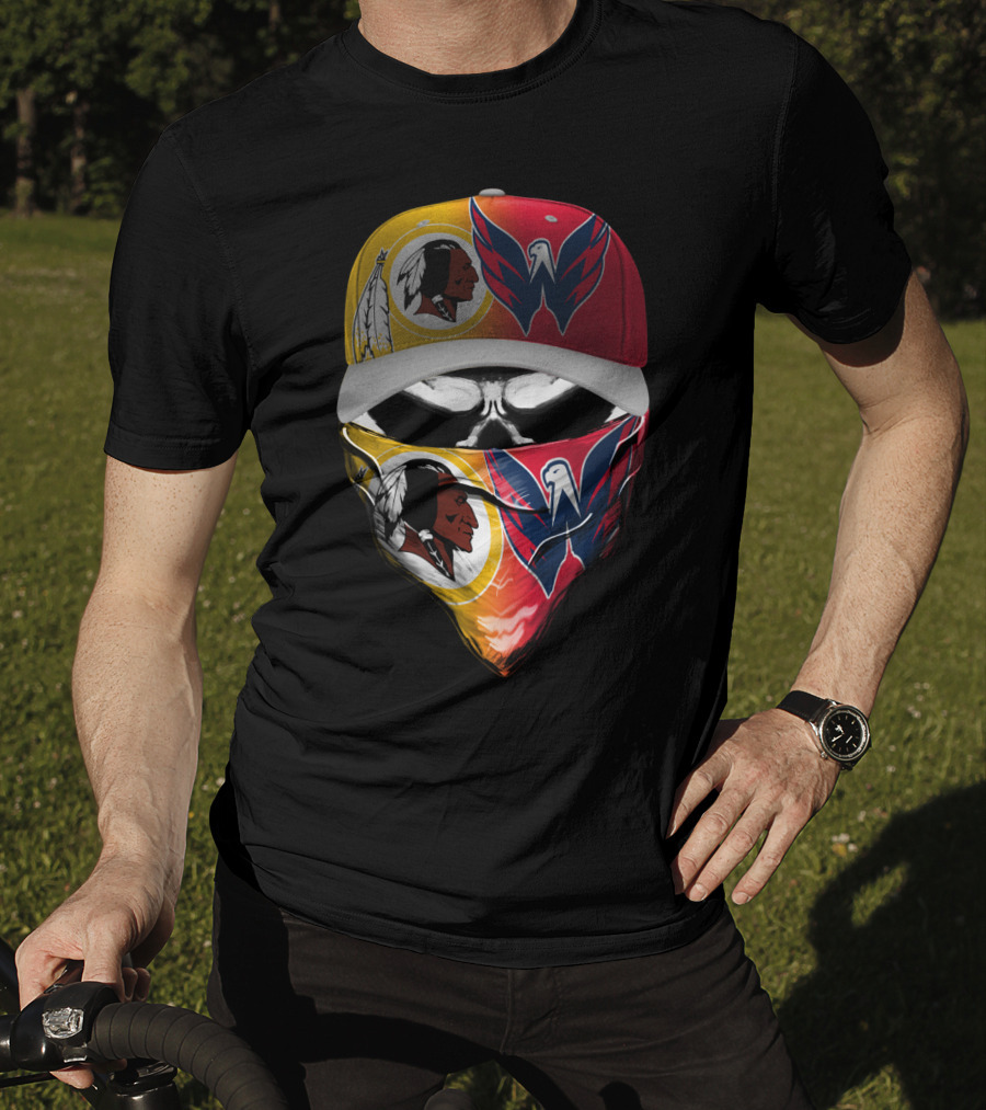 Washington Redskins And Capitals Face Covering Combo T-Shirt