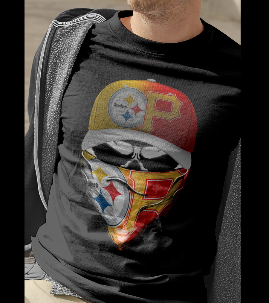Steelers Pirates Crossover Baseball Cap Bandana Combo T-Shirt