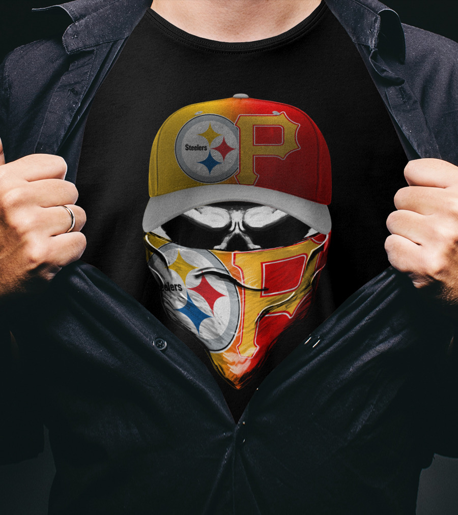 Steelers Pirates Crossover Baseball Cap Bandana Combo T-Shirt