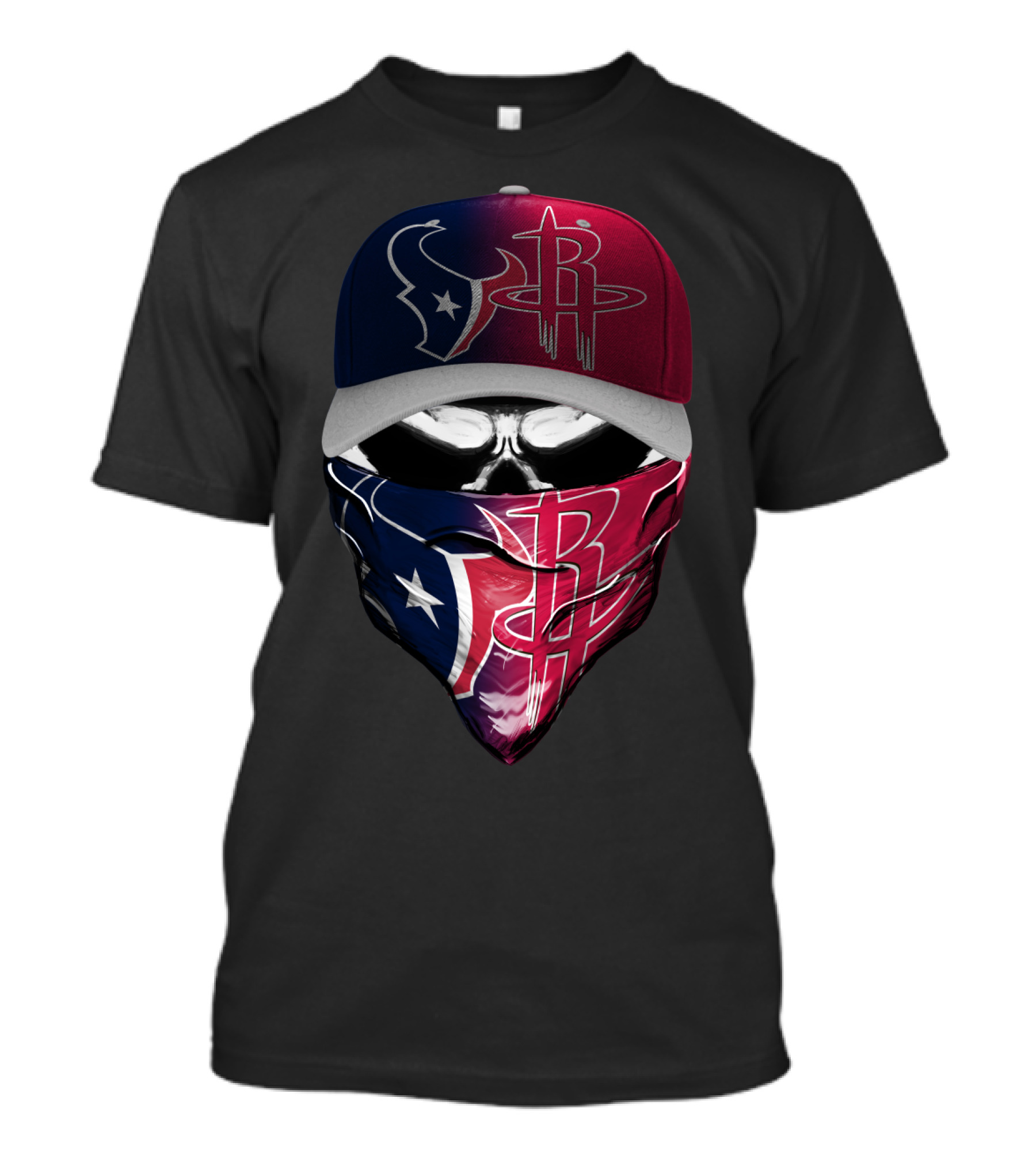 Houston Texans Rockets Combo Skull Bandana Hat T-Shirt