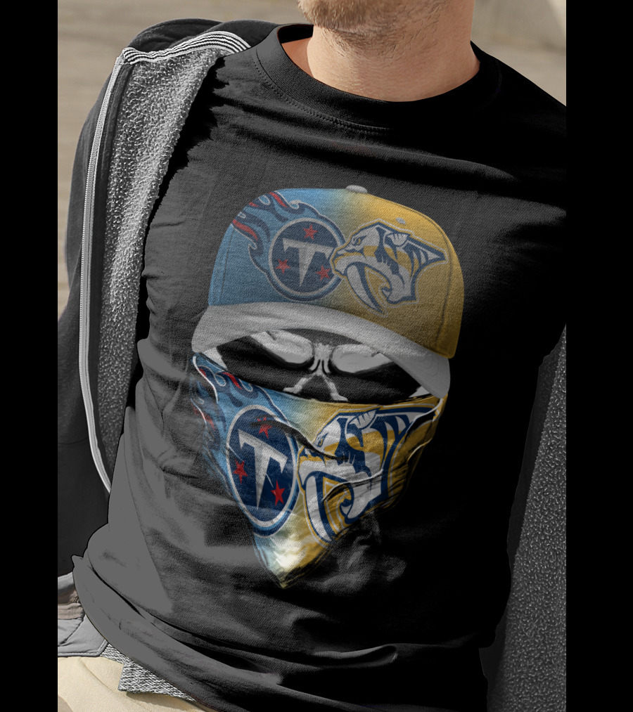 Tennessee Titans Nashville Predators Sports Fanatic Bandana Cap T-Shirt