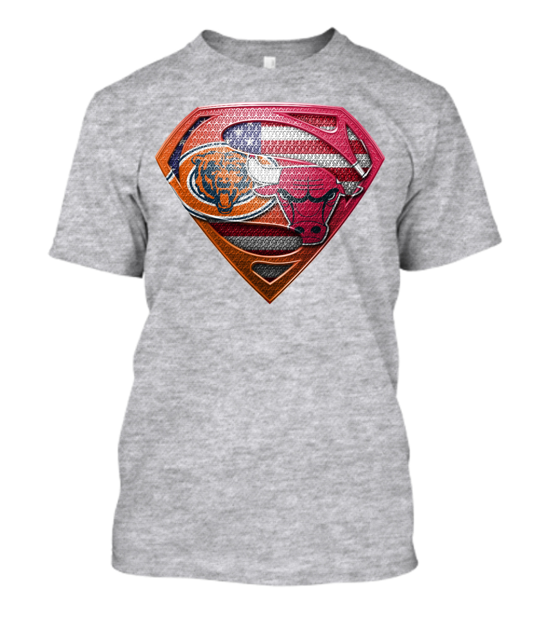 Super Symbols Collage:  Bears Bulls Usa Flag T-Shirt