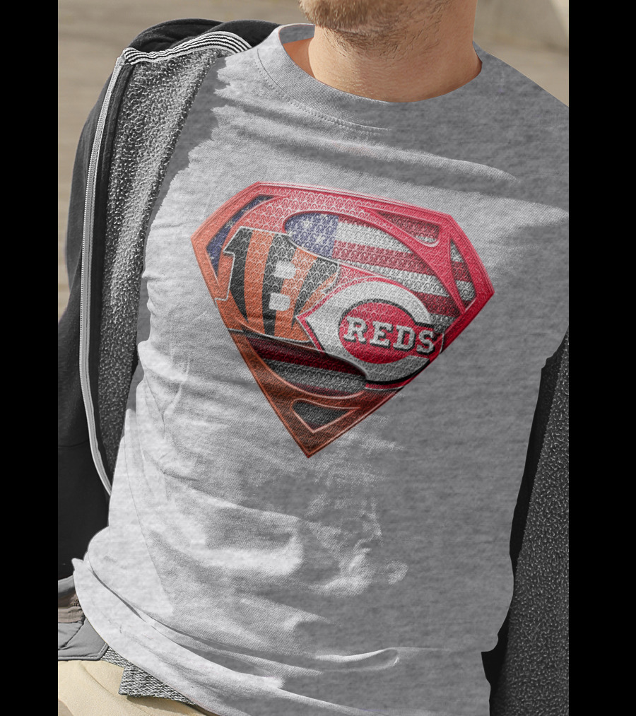 Bengals Reds American Flag Super Symbol T-Shirt