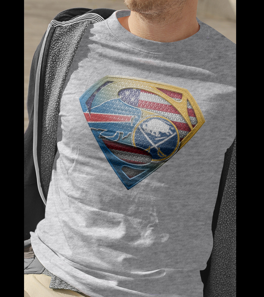 Super Buffalo Sabres American Flag Shield T-Shirt