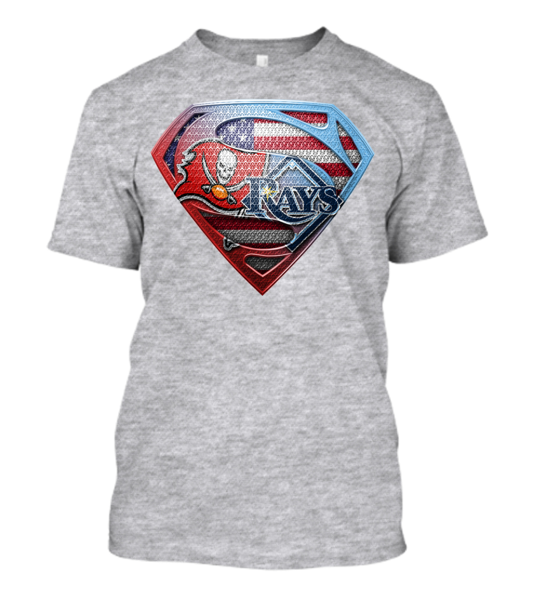 Tampa Bay Buccaneers Rays American Flag Shield T-Shirt