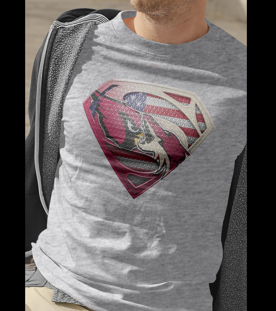 Superman Patriot Razorbacks Shield T-Shirt