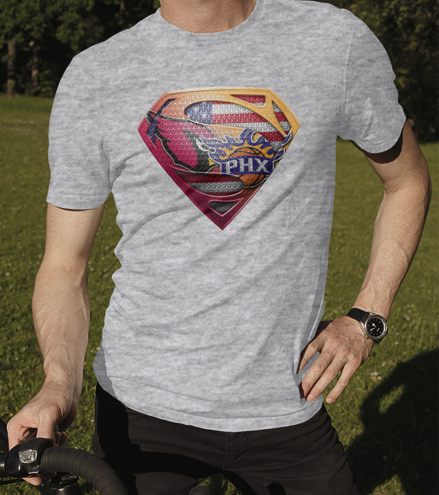 Superman Phx Suns Basketball Shield T-Shirt