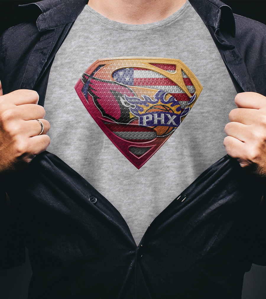 Superman Phx Suns Basketball Shield T-Shirt