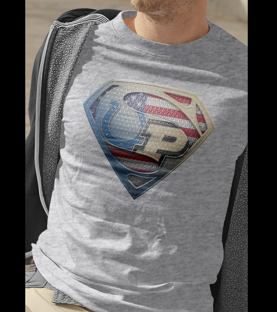 Colts Superman Purdue American Flag T-Shirt