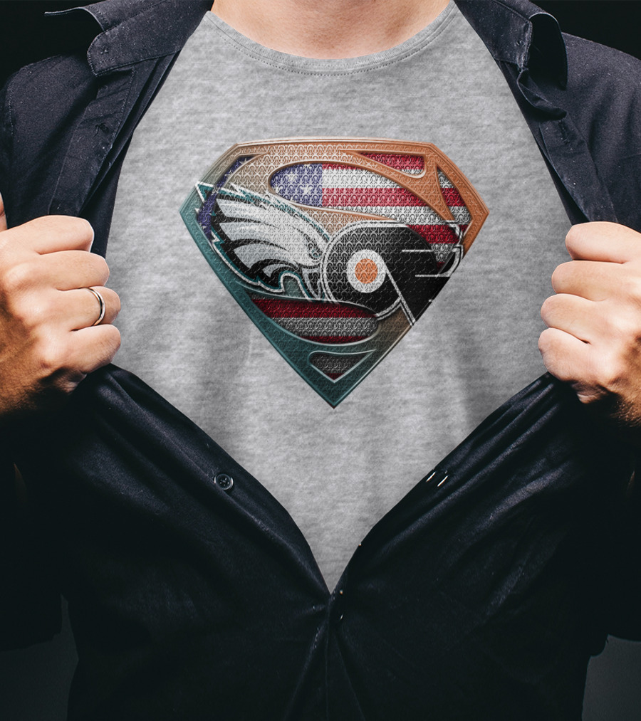 American Flag Eagles Flyers Shield T-Shirt