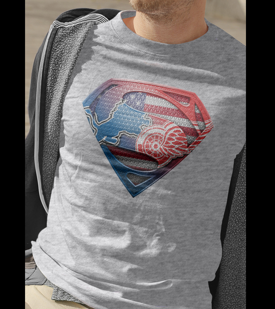 Superman Detroit Red Wings Logo Shield 074 T-Shirt