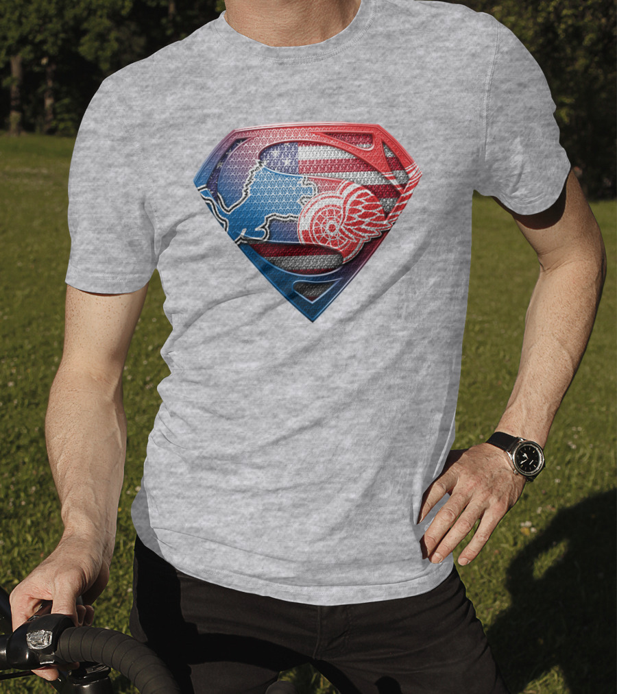 Superman Detroit Red Wings Logo Shield 074 T-Shirt