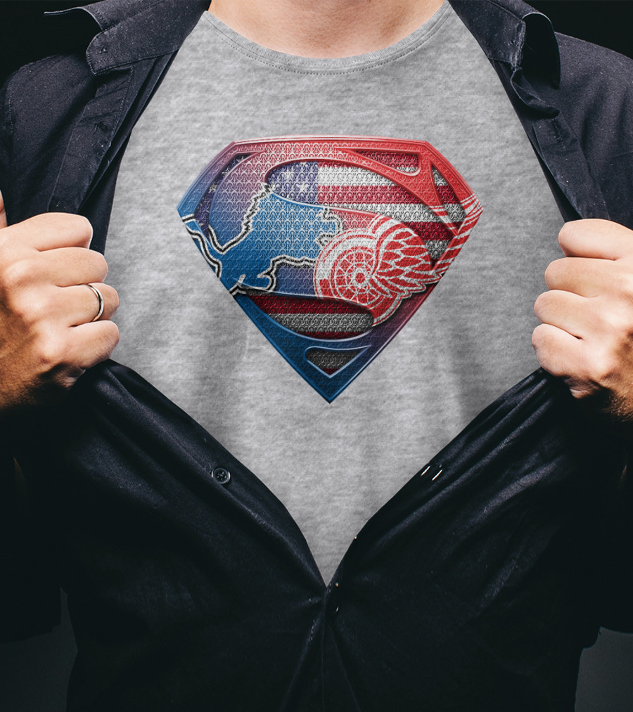 Superman Detroit Red Wings Logo Shield 074 T-Shirt
