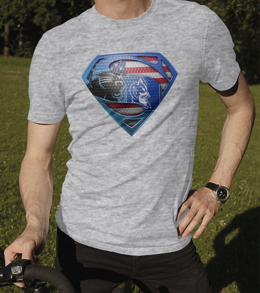 Super Carolina Panthers Duke Blue Devils American Flag T-Shirt