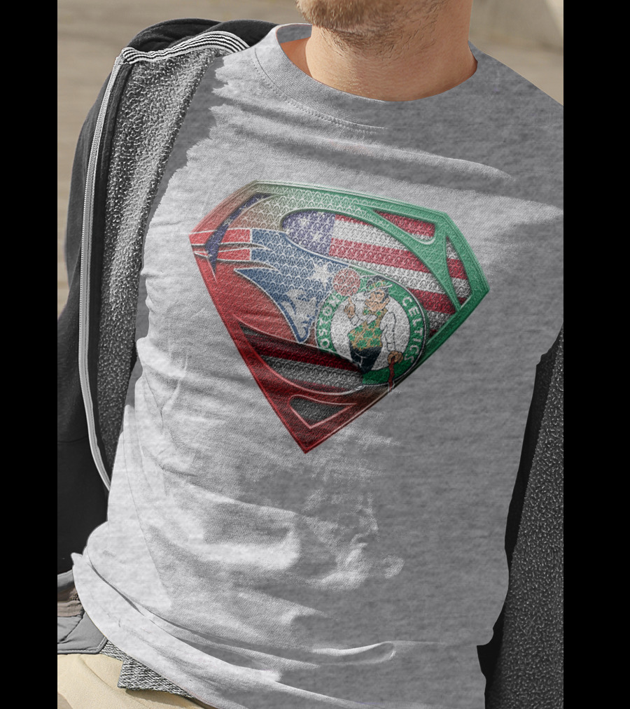 Superman Boston Celtics American Flag T-Shirt