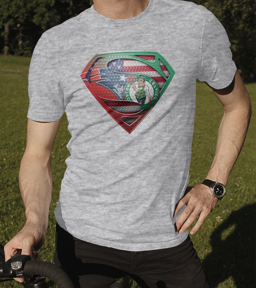 Superman Boston Celtics American Flag T-Shirt